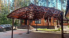 Навес для двух автомобилей 6*9*2,2 м из поликарбоната
